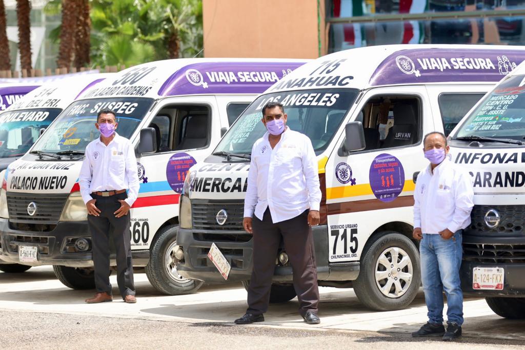 Transporte público en Guerrero se viste de Violeta para uso exclusivo